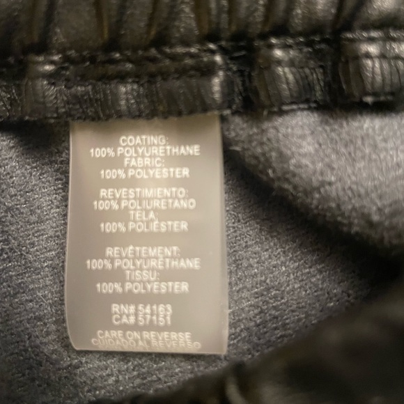 Karl Lagerfeld size M black pleather sweat pants - Picture 10 of 12